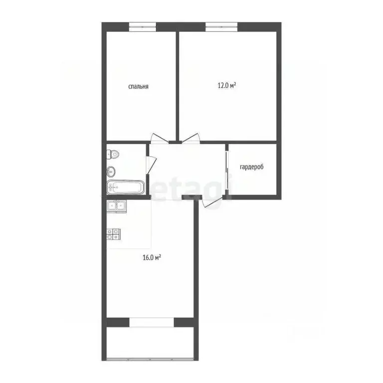 2-к кв. Тюменская область, Тюмень ул. Жуковского, 84 (46.5 м) - Фото 1