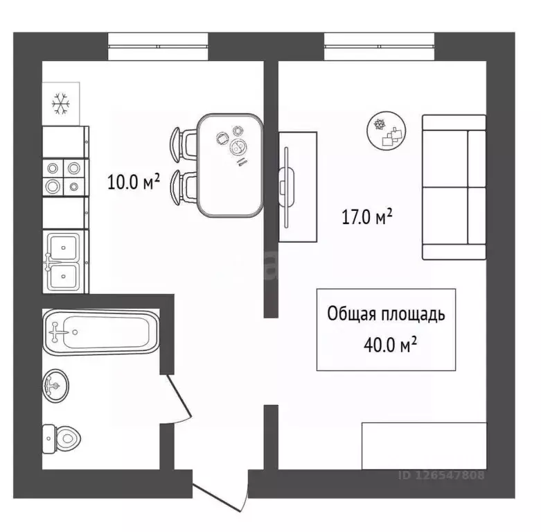 1-к кв. Новосибирская область, Новосибирск ул. Кирова, 27/3 (40.0 м) - Фото 0