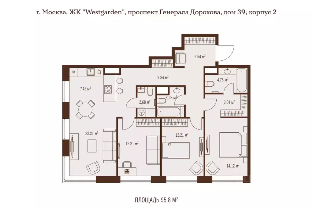 4-к кв. Москва просп. Генерала Дорохова, 39к2Л (95.8 м) - Фото 2