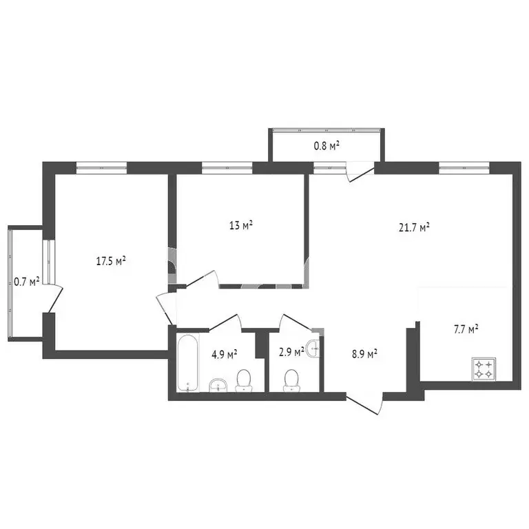 3-комнатная квартира: Красноярск, улица Авиаторов, 43А (81.6 м) - Фото 0