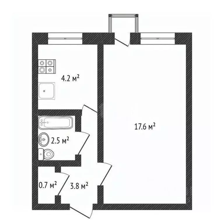 1-к кв. Нижегородская область, Нижний Новгород Северный жилрайон, ул. ... - Фото 2