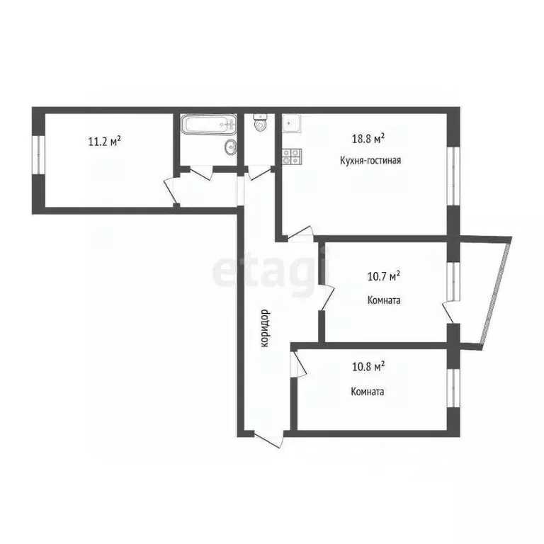 3-к кв. Ханты-Мансийский АО, Сургут просп. Ленина, 70 (71.8 м) - Фото 1