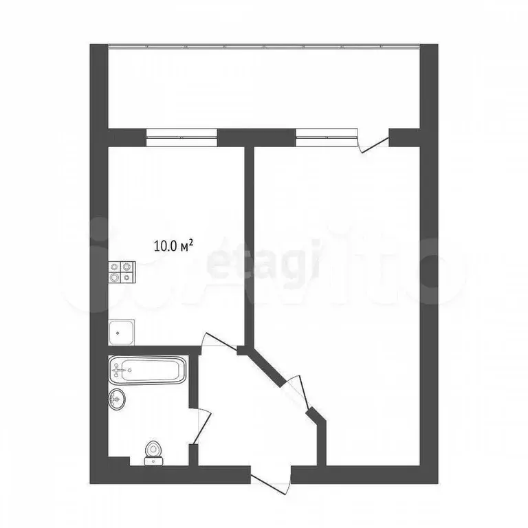 1-к. квартира, 41 м, 4/14 эт. - Фото 0