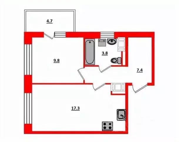 1-к кв. Санкт-Петербург Железнодорожный просп., 14к1 (38.3 м) - Фото 2