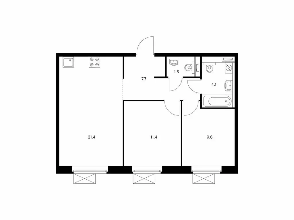 2-комнатная квартира: посёлок городского типа Боброво, ЖК Восточное ... - Фото 1