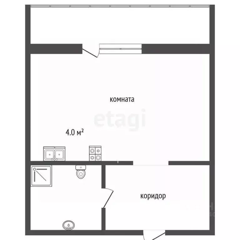 Студия Тюменская область, Тюмень ул. Новоселов, 107к2 (17.9 м) - Фото 1