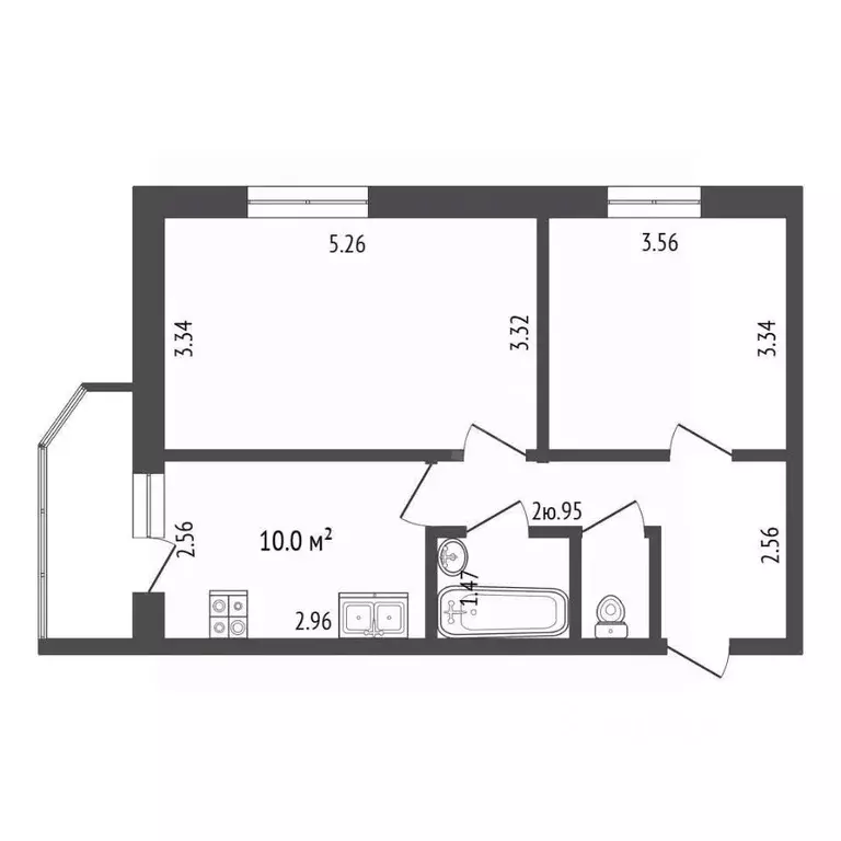 2-к кв. Вологодская область, Вологда ул. Ломоносова, 3к1 (51.4 м) - Фото 2