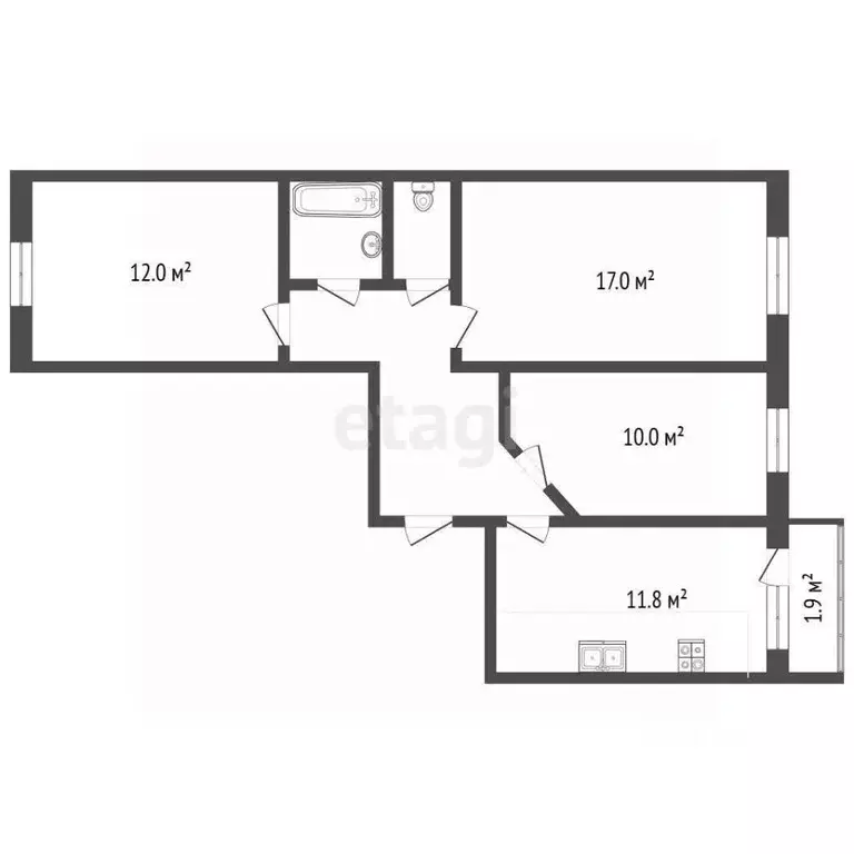 3-к кв. Псковская область, Псков ул. Крестки, 7 (67.6 м) - Фото 2