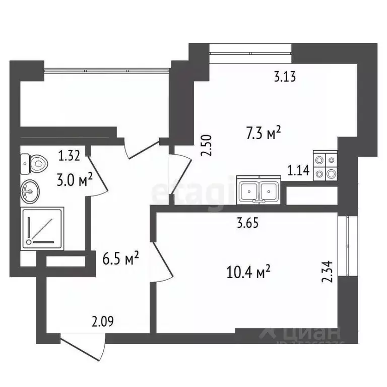 1-к кв. Тюменская область, Тобольск 15-й мкр, 16 (27.4 м) - Фото 0