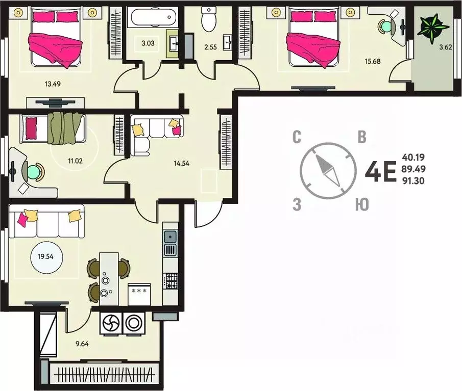 3-к кв. Липецкая область, Липецк Инстеп. Механизаторов жилой комплекс ... - Фото 1
