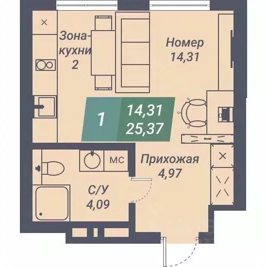 Студия Новосибирская область, Новосибирск Светлановская ул., 46/1 ... - Фото 0
