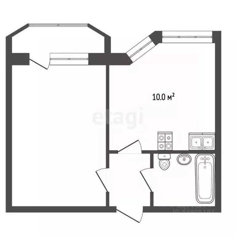 1-к кв. Ростовская область, Аксай Стекольная ул., 84 (48.6 м) - Фото 2