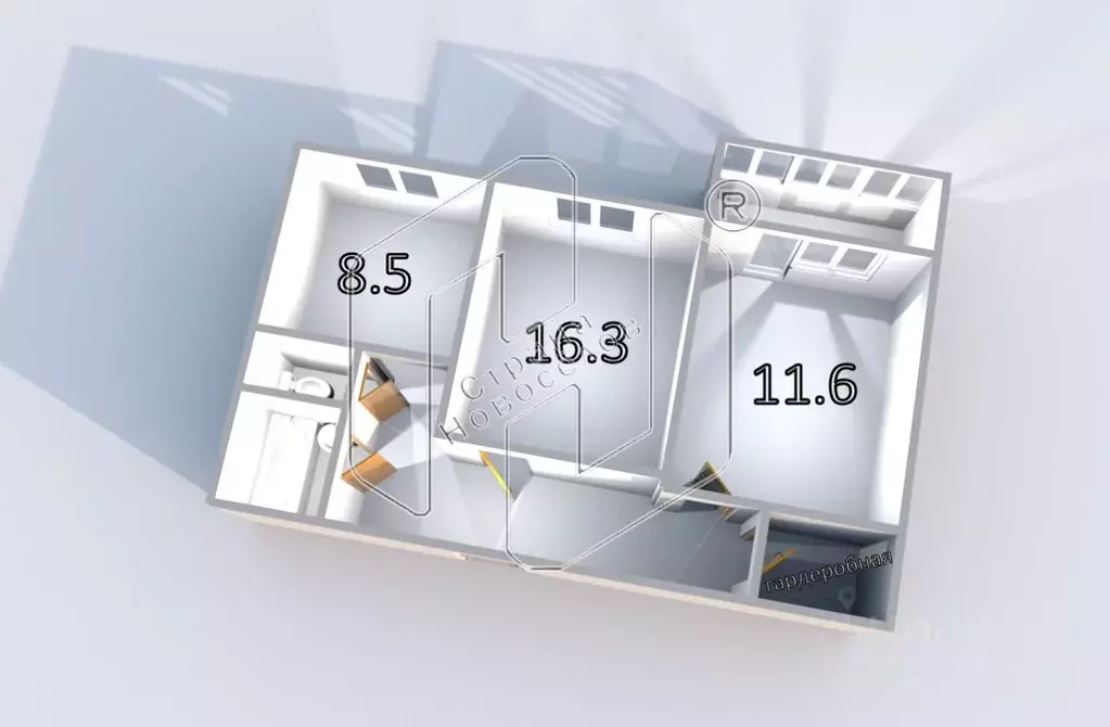 2-к кв. Мордовия, Саранск ул. Сущинского, 34 (53.8 м) - Фото 1