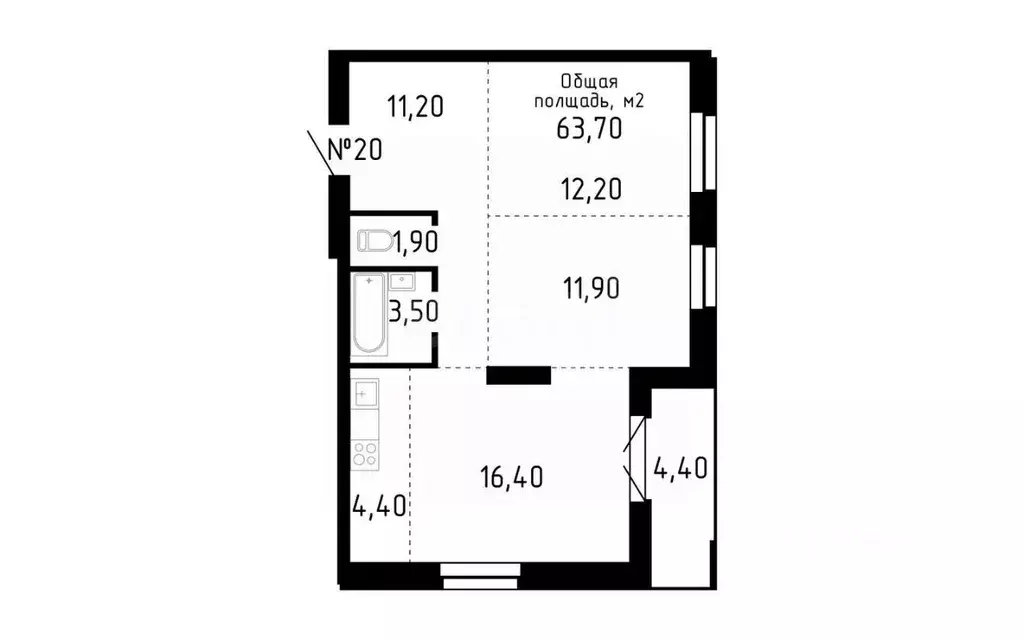 3-к кв. Алтайский край, Барнаул ул. Никитина, 10 (62.8 м) - Фото 2