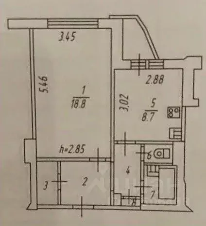 1-к кв. Мурманская область, Мурманск ул. Георгия Седова, 18 (40.8 м) - Фото 2