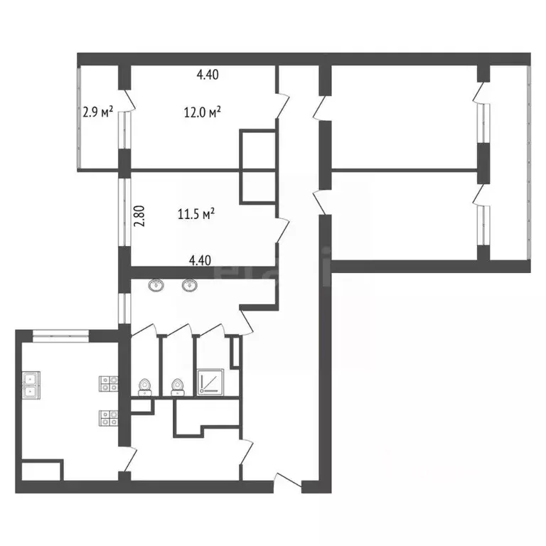 Комната Санкт-Петербург Придорожная аллея, 19 (11.6 м) - Фото 1