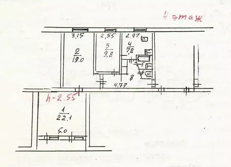 3-к. квартира, 73,5 м, 4/9 эт. - Фото 0