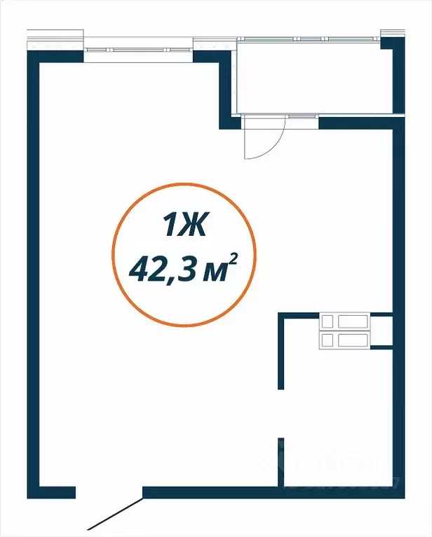 Студия Приморский край, Находка  (42.3 м) - Фото 2