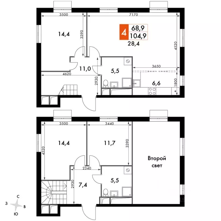 4-к кв. Московская область, Ленинский городской округ, пос. Развилка ... - Фото 0