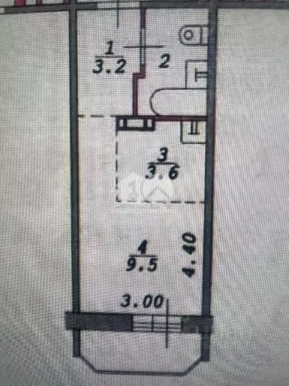 Студия Новосибирская область, Новосибирск ул. Виктора Уса, 9 (19.8 м) - Фото 2