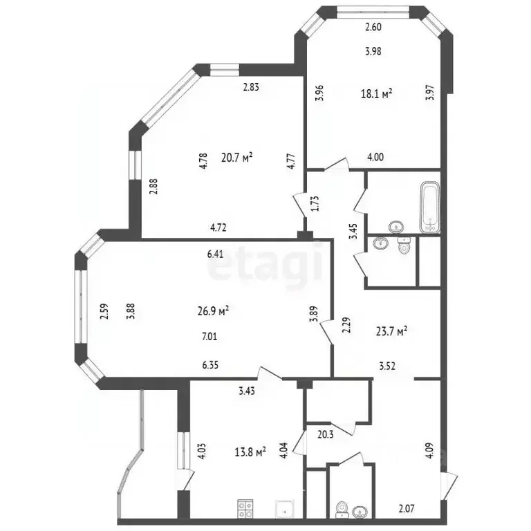 3-к кв. Москва ул. Генерала Белобородова, 11 (113.3 м) - Фото 2