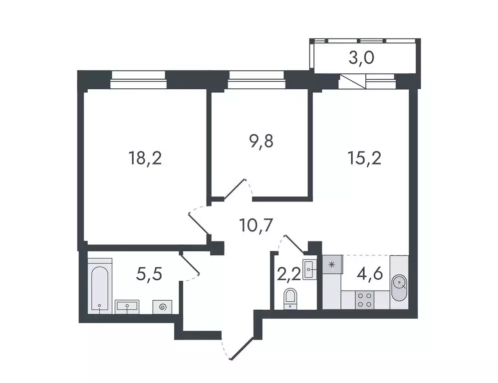 3-комнатная квартира: Киров, Чистопрудненская улица, 13 (69.2 м) - Фото 0