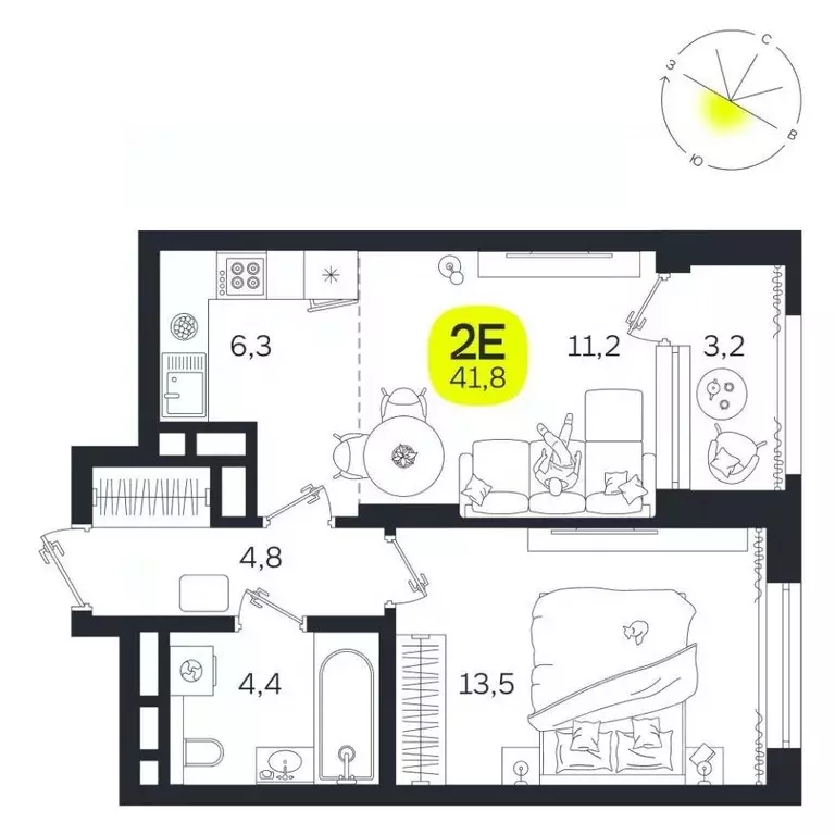 2-к кв. Свердловская область, Екатеринбург Южная Ботаника жилрайон, ... - Фото 1