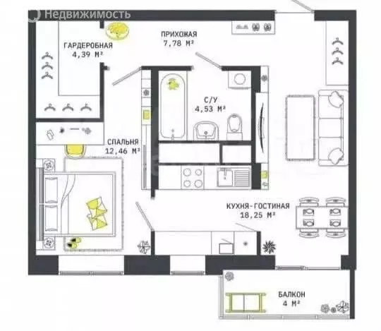 1-комнатная квартира: Тула, улица Некрасова, 2к1 (51.4 м) - Фото 1