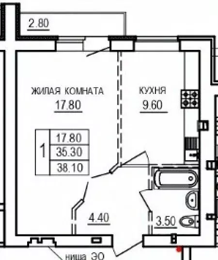 1-к кв. Саратовская область, Саратов ул. 1-я Благодатная, 3 (38.1 м) - Фото 1