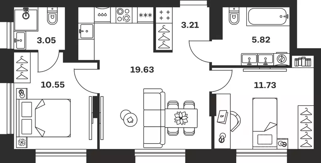 2-к кв. Тульская область, Тула ул. Самоварная, 21/1 (53.99 м) - Фото 1