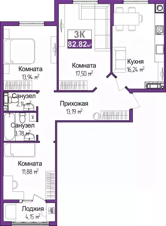 3-к кв. Крым, Симферополь ул. Батурина (80.84 м) - Фото 0