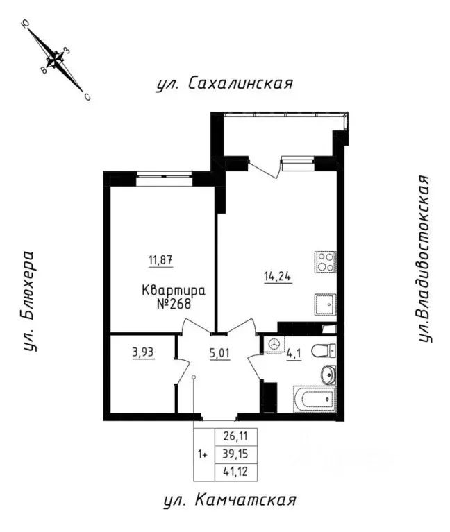 1-к кв. Свердловская область, Екатеринбург ул. Кронштадтская (41.12 м) - Фото 0