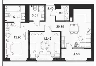 2-к кв. Тульская область, Тула городской округ, с. Осиновая Гора ул. ... - Фото 1