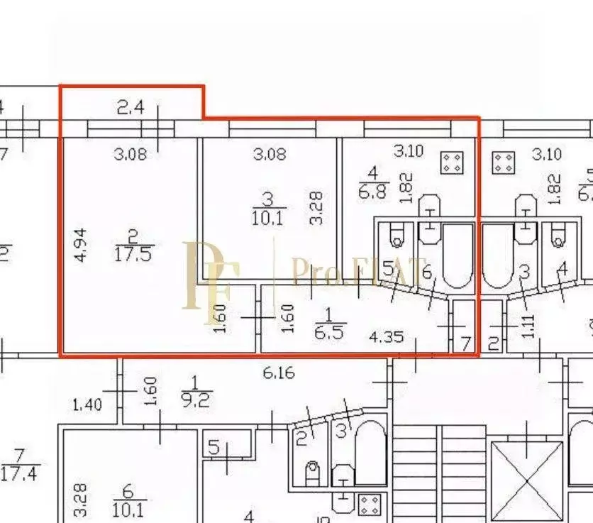 Квартира, 2 комнаты, 46.5 м - Фото 1