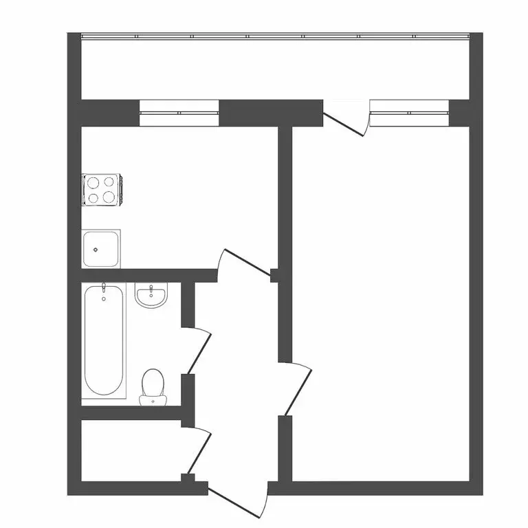 1-комнатная квартира: Тюмень, микрорайон Мыс, улица Ершова, 30 (40.8 ... - Фото 0