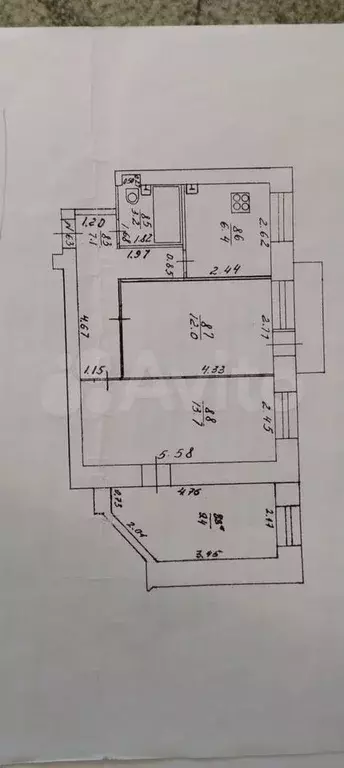 3-к. квартира, 51,8 м, 5/5 эт. - Фото 0