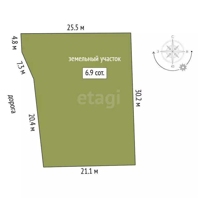 Участок в Тюмень, садовое товарищество Якорь, Рябиновая улица (6.9 м) - Фото 1