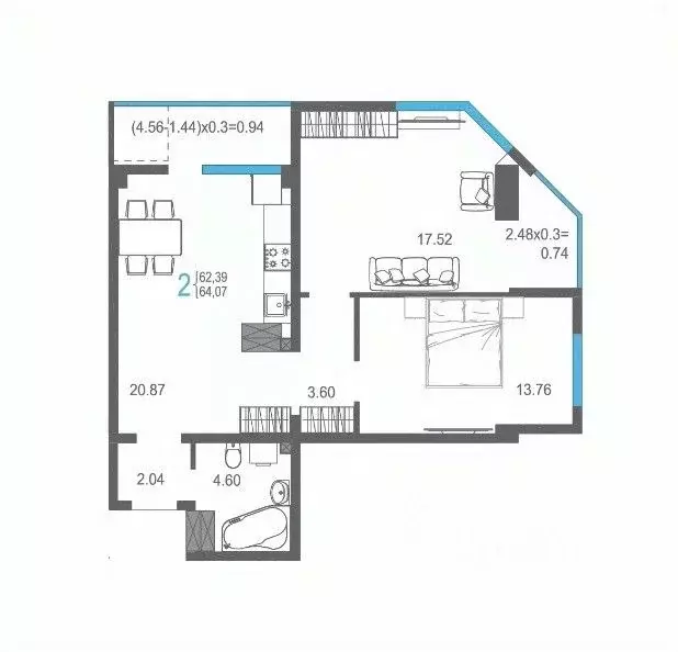 2-к кв. Крым, Ялта ул. Кирова, 155Ак1 (64.07 м) - Фото 1