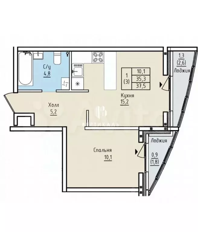 1-к кв. Новгородская область, Великий Новгород наб. Колмовская, 71А ... - Фото 2