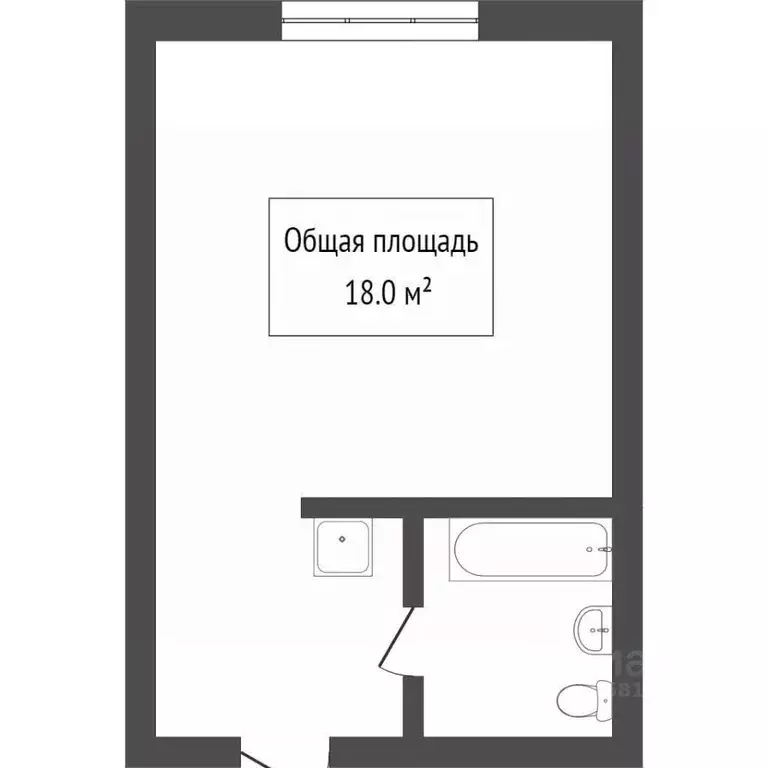 Студия Томская область, Томск ул. Усова, 21/3 (17.1 м) - Фото 2