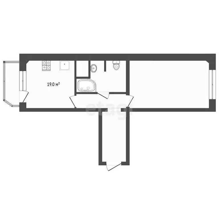 1-комнатная квартира: Тюмень, улица Федюнинского, 58 (47.3 м) - Фото 1