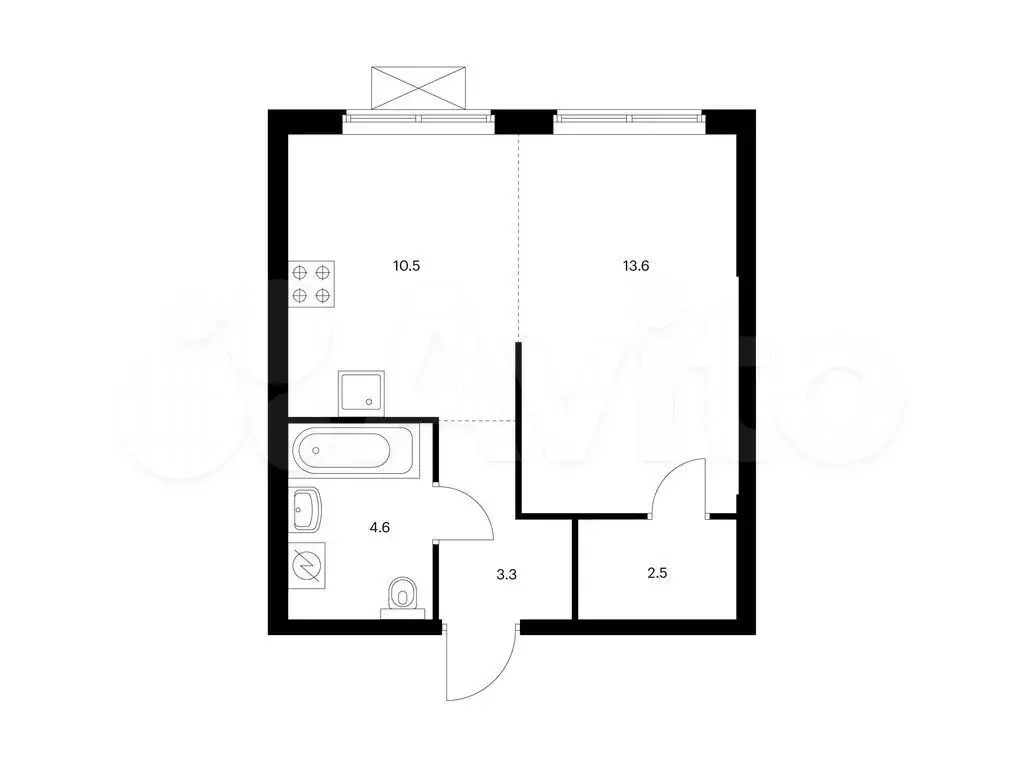 1-к. квартира, 34,5 м, 13/28 эт. - Фото 0