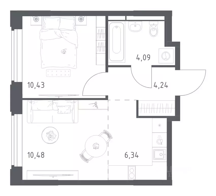 1-к кв. Московская область, Королев Юбилейный мкр, Космический Квартал ... - Фото 1