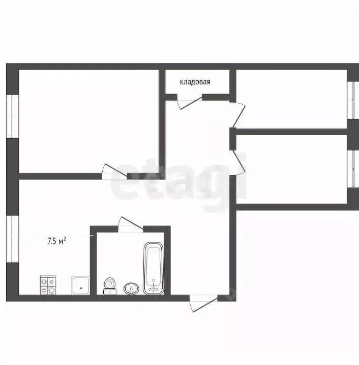 3-к кв. Саратовская область, Балашов ул. Энтузиастов, 14 (57.5 м) - Фото 1