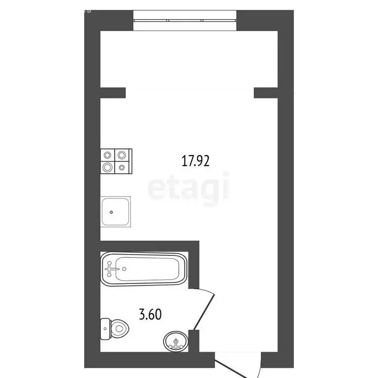 Квартира-студия: Ялуторовск, улица Свободы, 238 (20.9 м) - Фото 1