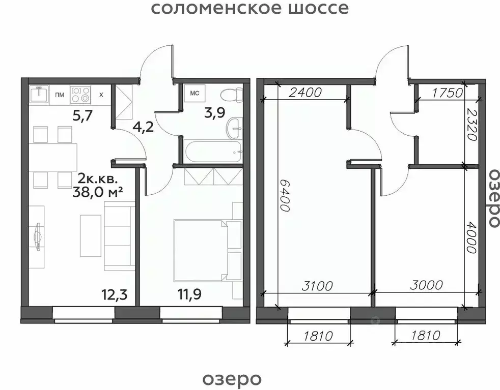 2-к кв. Карелия, Петрозаводск Район Северная промзона, Вороний Наволок ... - Фото 0