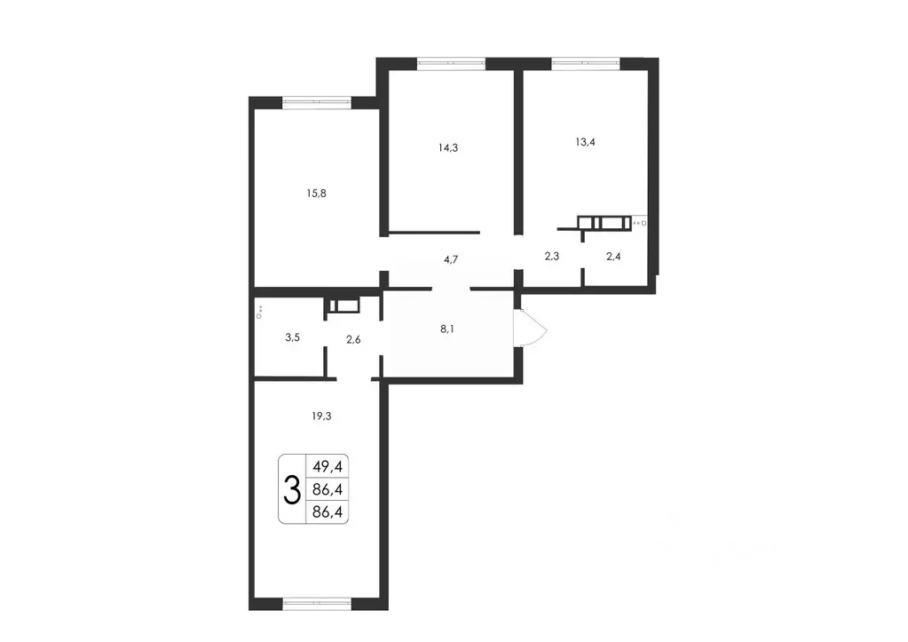 3-к кв. Воронежская область, Воронеж ул. Шишкова, 140Б/21 (86.4 м) - Фото 0