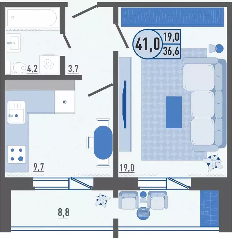 1-к кв. Орловская область, Орел Черепичная ул., 22к2 (41.0 м) - Фото 0