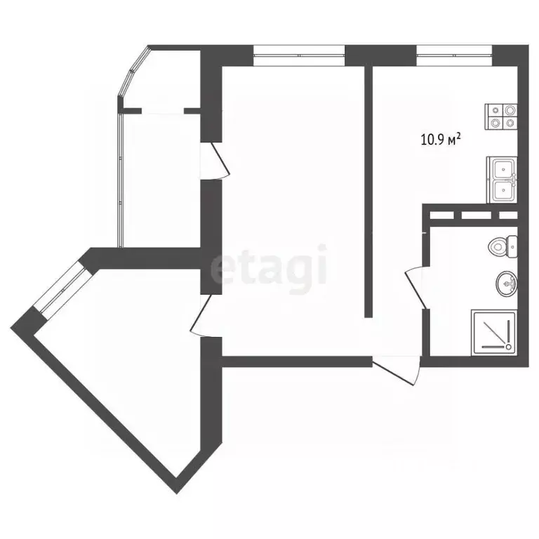 2-к кв. Московская область, Воскресенск Центральный мкр, ул. ... - Фото 2