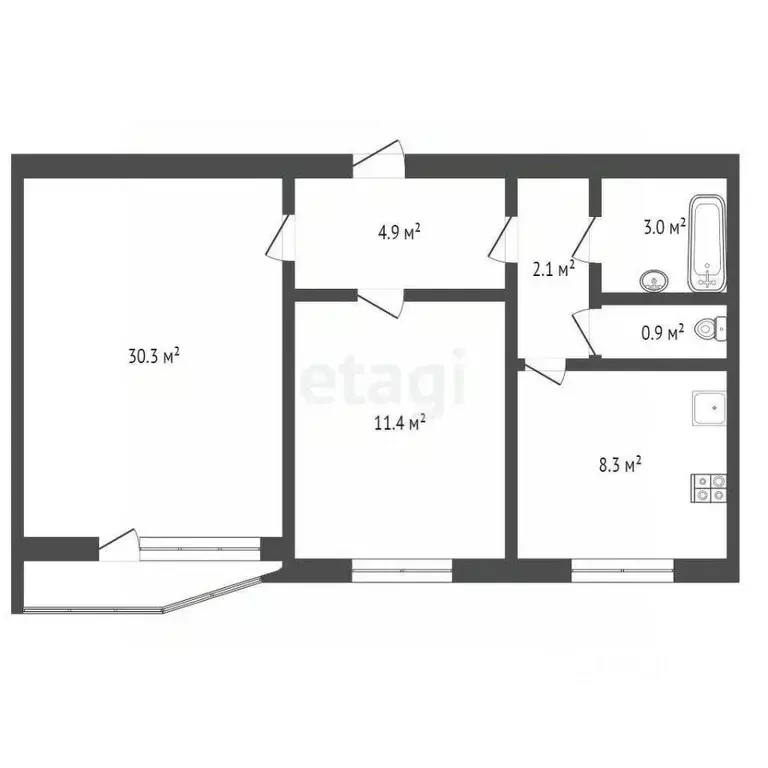 2-к кв. Москва ул. Генерала Тюленева, 25К1 (50.8 м) - Фото 1